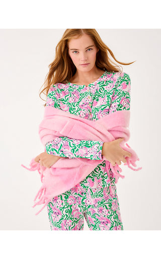 Camelia Fringe Wrap - Pink Quartz X Conch Shell Pink