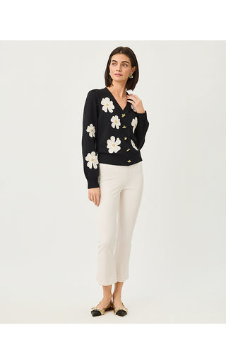 Millard Sweater - Black Big Lillys Flower Embroidery