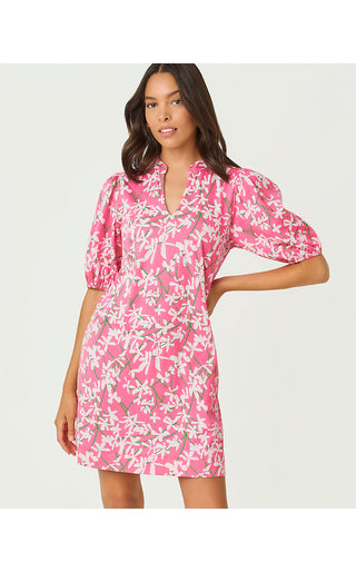 Carey Dress - Confetti Pink Liza Overprint
