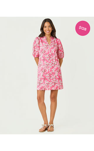 Carey Dress - Confetti Pink Liza Overprint