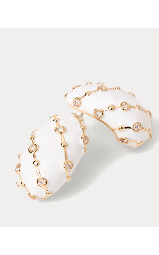 Mumbo Jumbo Hoop Earrings - Resort White