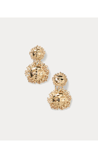 Sunny Hunny Statement Earrings - Gold Metallic