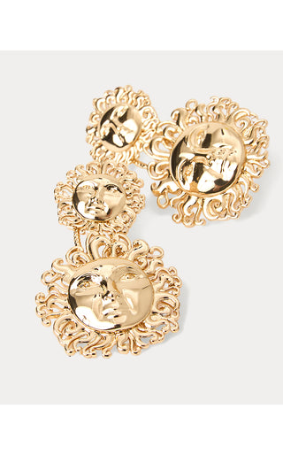 Sunny Hunny Statement Earrings - Gold Metallic