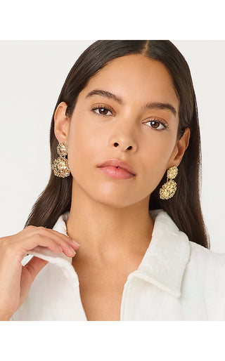 Sunny Hunny Statement Earrings - Gold Metallic
