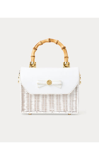 Teighen Bow Wicker Bag - Resort White
