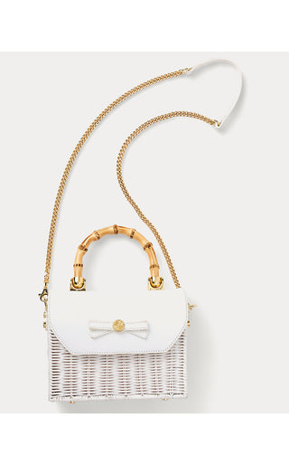 Teighen Bow Wicker Bag - Resort White