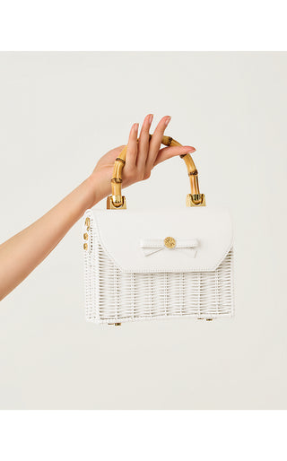 Teighen Bow Wicker Bag - Resort White