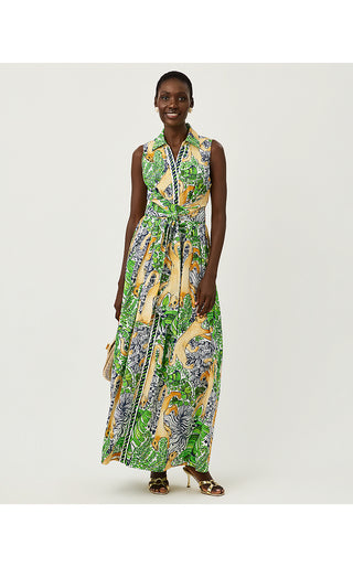 Marria Stretch Maxi Dress - Multi Palm Prowl Engineered