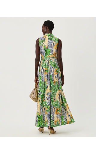 Marria Stretch Maxi Dress - Multi Palm Prowl Engineered