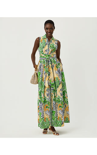 Marria Stretch Maxi Dress - Multi Palm Prowl Engineered