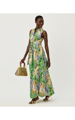 Marria Stretch Maxi Dress - Multi Palm Prowl Engineered