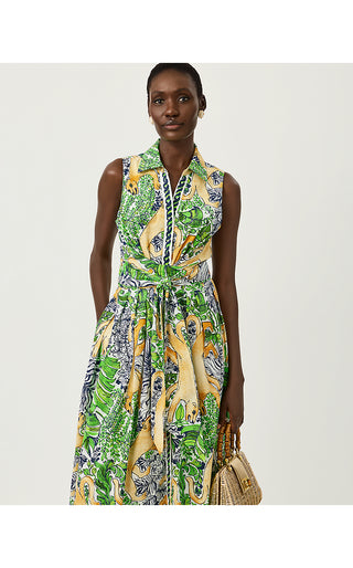Marria Stretch Maxi Dress - Multi Palm Prowl Engineered