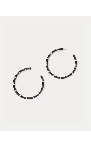 Bamboo Forest Hoop Earrings - Noir