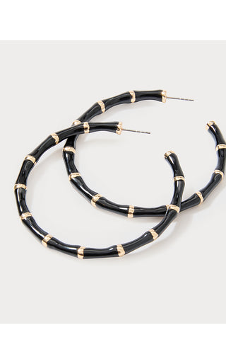Bamboo Forest Hoop Earrings - Noir