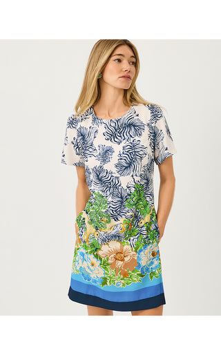 Edita Short Sleeve Shift Dress - Rutabaga Sympeony Engineered