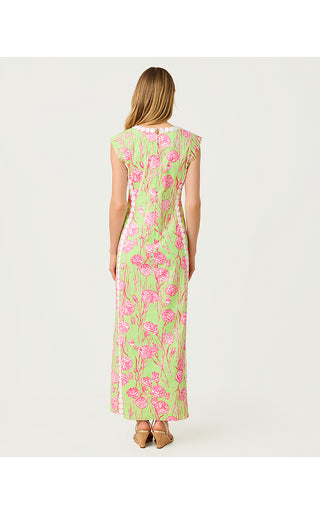Rosalena Stretch Maxi Shift Dress - Pistachio Macaron Alina