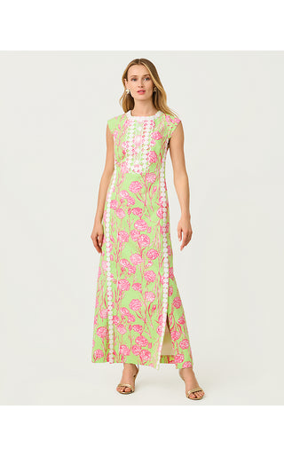 Rosalena Stretch Maxi Shift Dress - Pistachio Macaron Alina