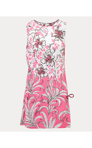 Ettie Stretch Shift Dress - Confetti Pink Bumbley Buzz Overlay Engineered