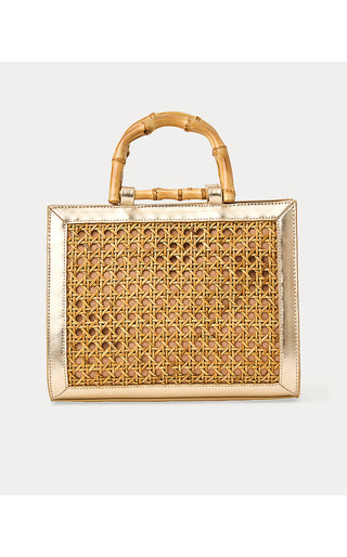 Liza Cane Top Handle Bag - Natural