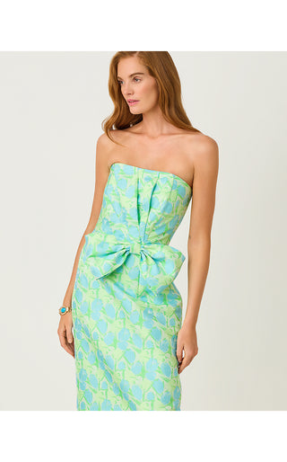 Tiernan Maxi Dress - Capri Blue Tulip Tango Jacquard