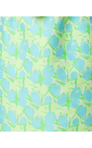 Tiernan Maxi Dress - Capri Blue Tulip Tango Jacquard