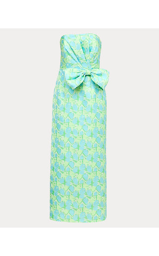 Tiernan Maxi Dress - Capri Blue Tulip Tango Jacquard