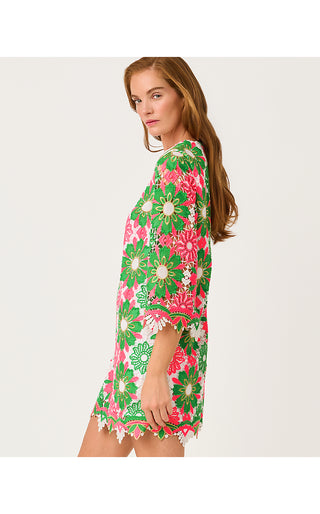Jouri Lace Dress - Cherry Blossom Pink Sunshine Tile Lace