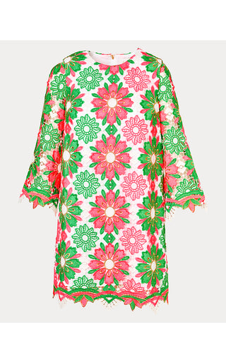 Jouri Lace Dress - Cherry Blossom Pink Sunshine Tile Lace
