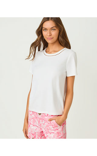 Clairmont Pearl Knit Top - Resort White