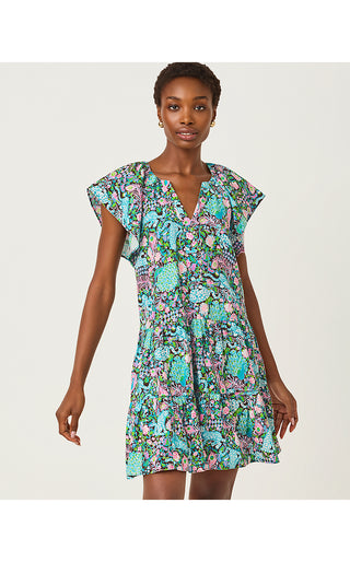 Norella Linen Dress - Multi Royal Zoo