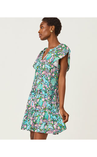 Norella Linen Dress - Multi Royal Zoo