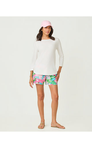 Key West 3/4 Sleeve Top - Resort White
