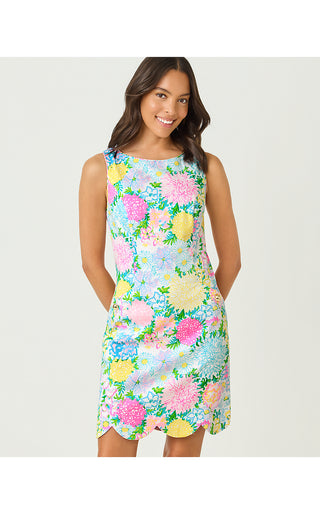 The Scallop Lilly Shift Dress - Multi Lilly Garden