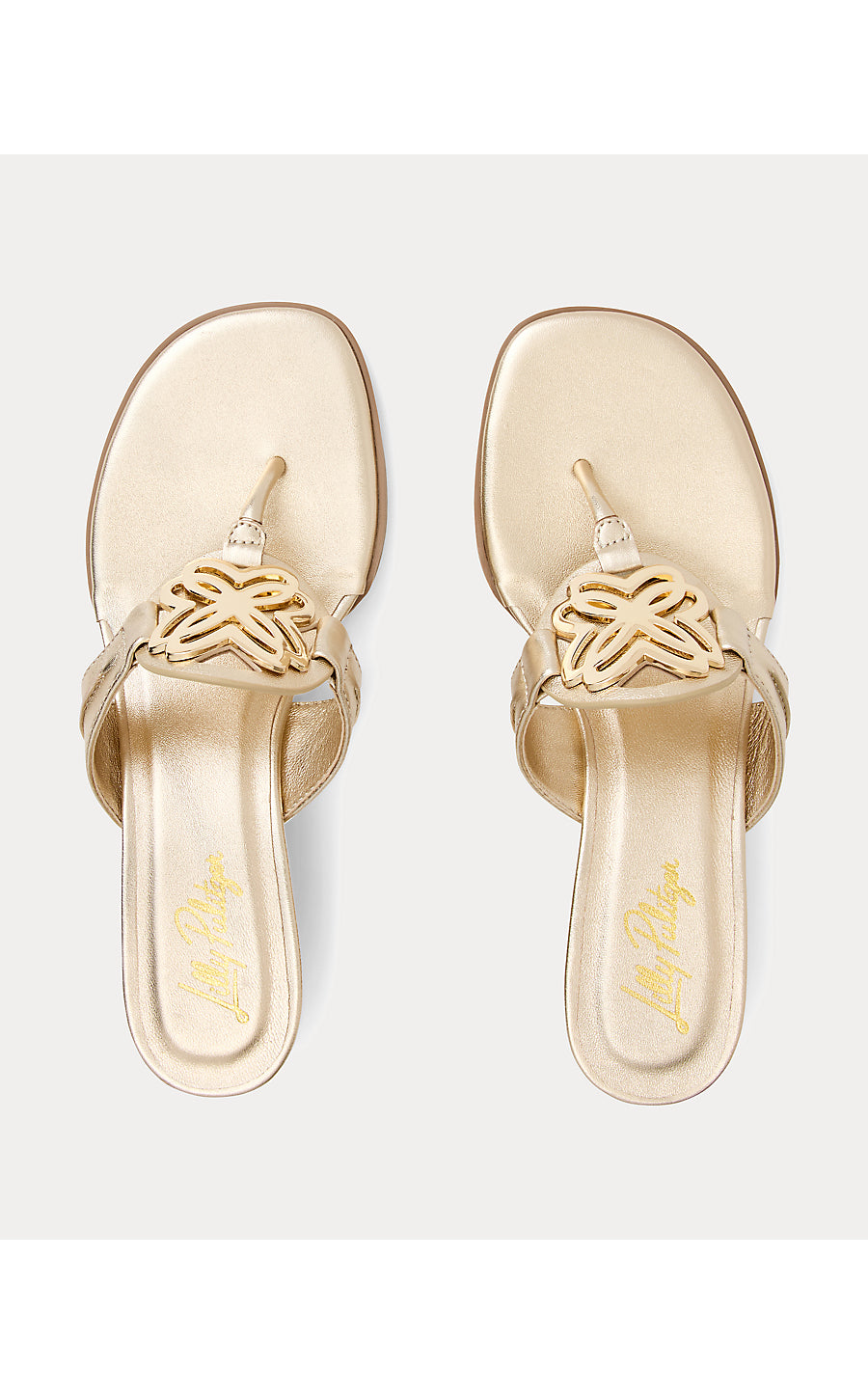 The Lilly Wedge - Gold Metallic – Ocean Palm - A Lilly Pulitzer