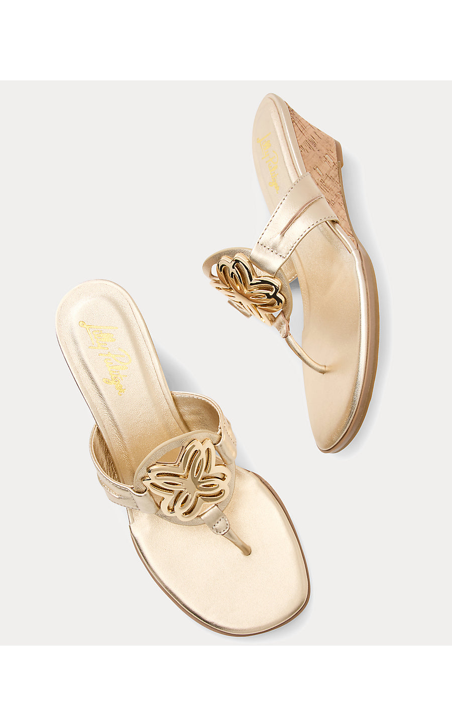 The Lilly Wedge - Gold Metallic – Ocean Palm - A Lilly Pulitzer