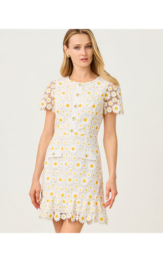 Peyton Skirted Romper - Resort White Fresh As A Daisy Lace