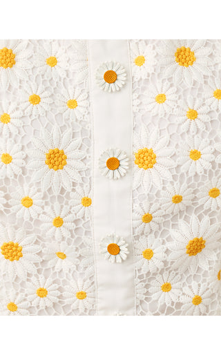 Peyton Skirted Romper - Resort White Fresh As A Daisy Lace