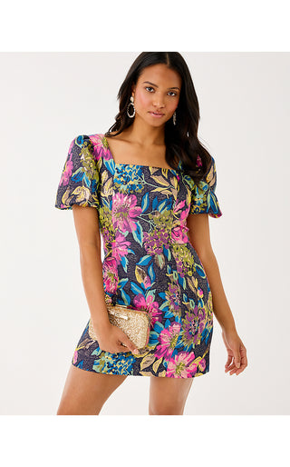 Booker Skirted Romper - Multi Canopy Blooms Floral Jacquard