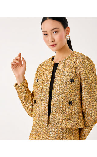 Rohana Boucle Jacket - Gold Metallic Golden Glow Boucle