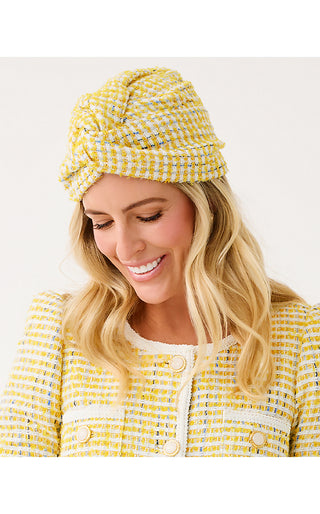 Party All The Time Head Wrap - Limoncello Spacedye Stripe Boucle