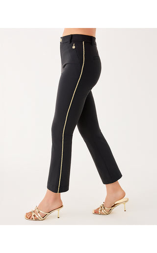 Ana Embellished Crop Flare Pant - Noir