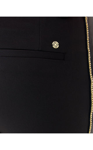 Ana Embellished Crop Flare Pant - Noir