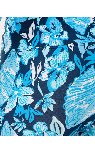 UPF 50+ Luxletic Weekender High Rise Midi Legging - Low Tide Navy Crossgrain Seashell Splendor