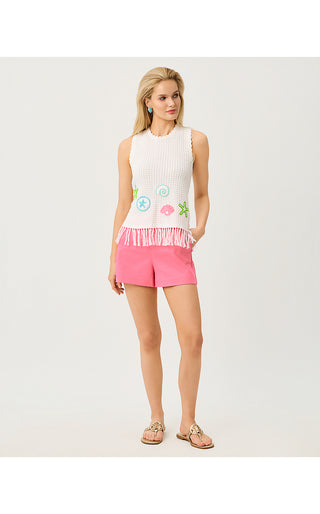 Roe Sweater Shell - Resort White Starfish Embroidery