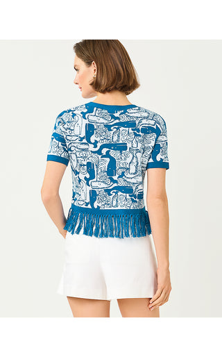 Kendra Sweater - Nassau Blue Thar She Blows Jacquard