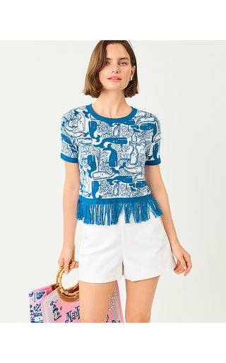 Kendra Sweater - Nassau Blue Thar She Blows Jacquard