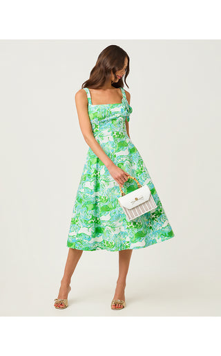 Nelly Stretch Midi Dress - Capri Blue Galloping Gals