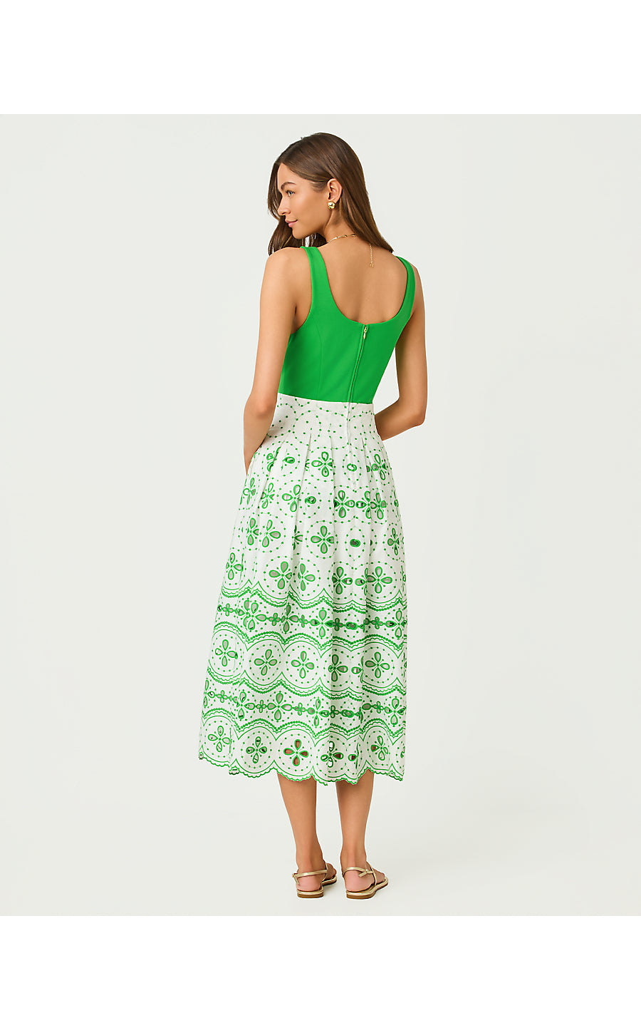 strapless long green dress Kelly Green Smocked Tiered Strapless Maxi Dress main image 0