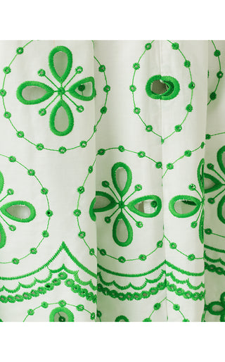 Lissette Midi Dress - Putting Green Spring Showers Eyelet