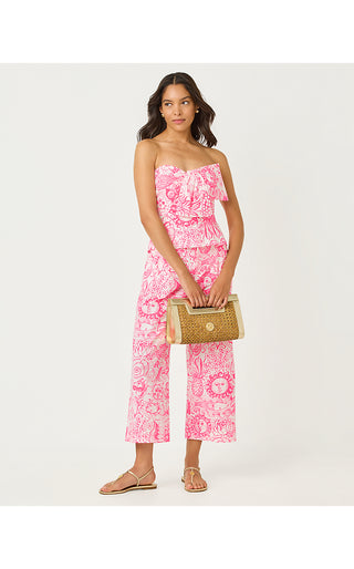 Parni Strapless Cropped Top - Cherry Blossom Pink Fleur De Lilly